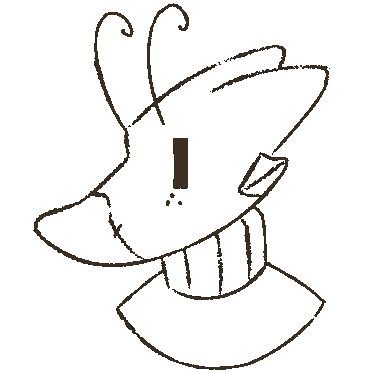 Headshot of my character Fern basic lineart scribble gif